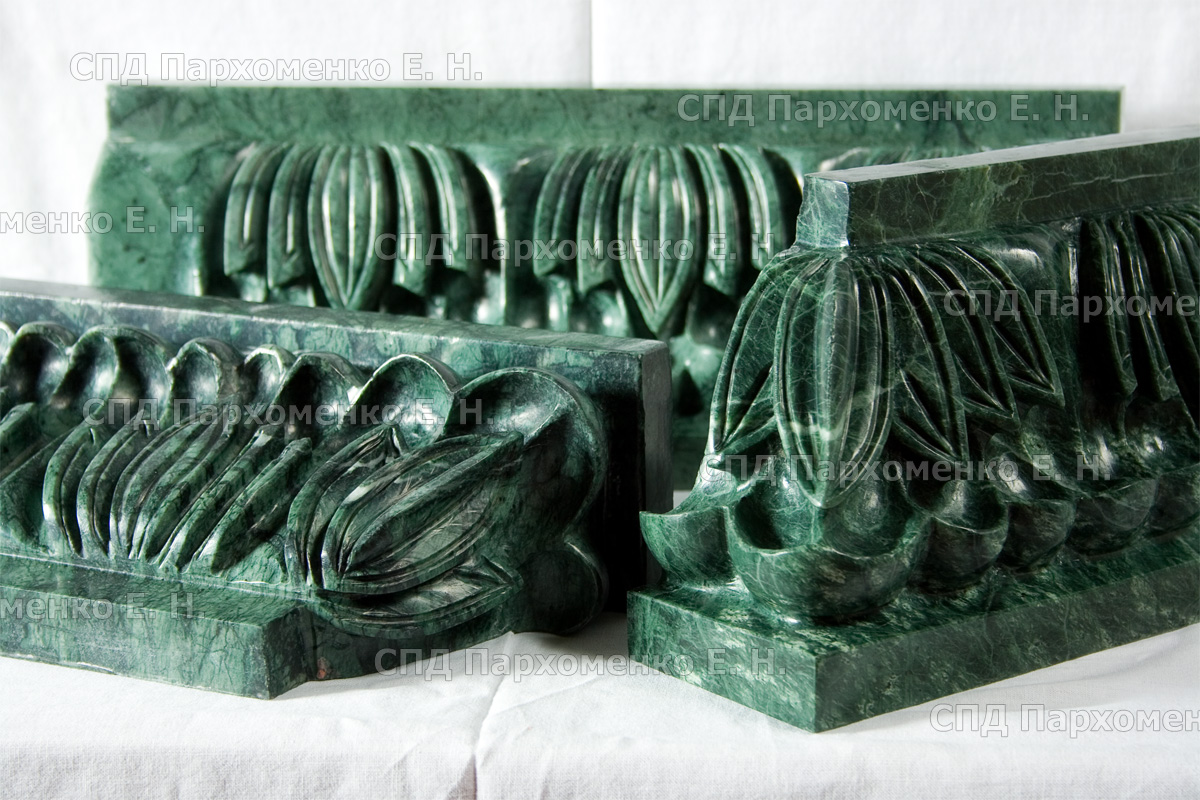 Резьба по зеленому мрамору для храма