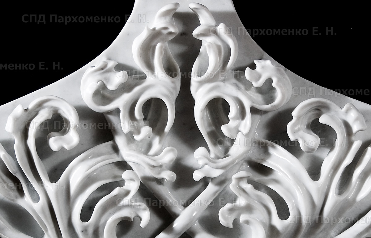 Резьба по белому мрамору напросвет