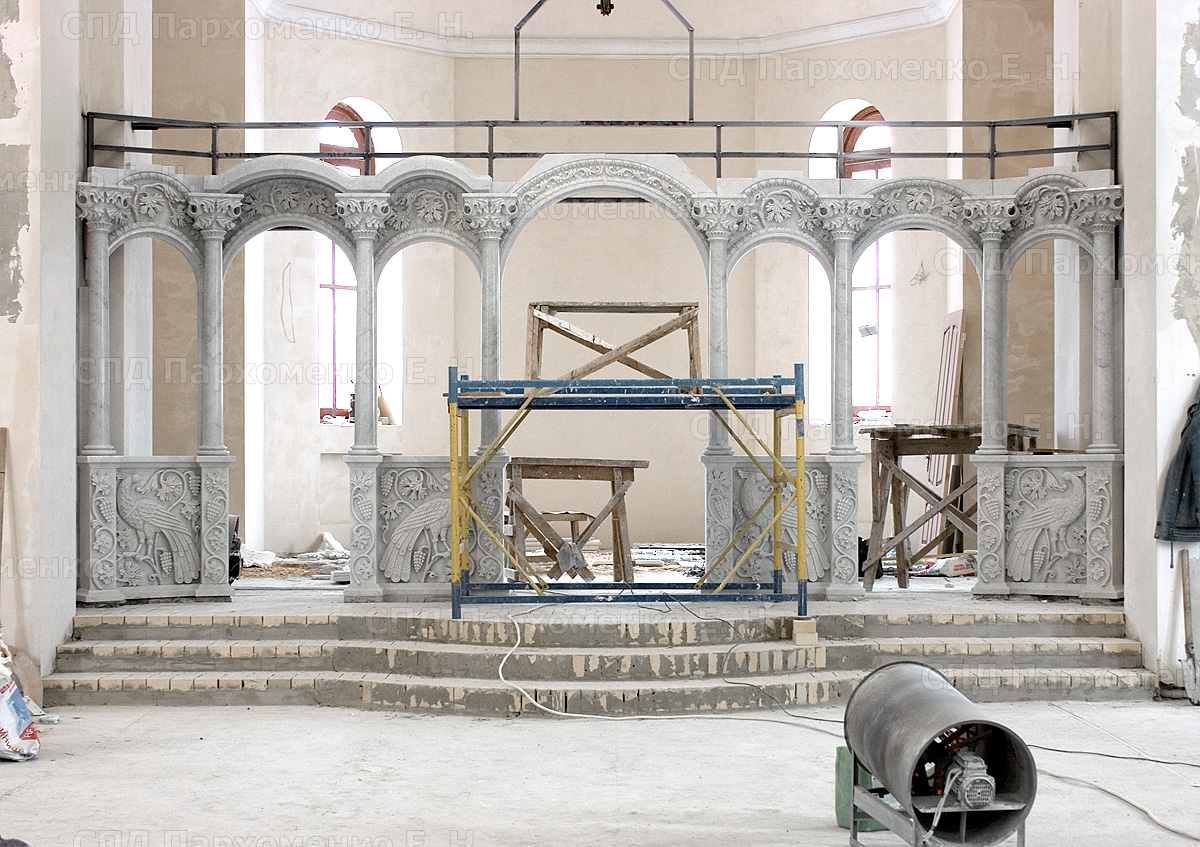 Мраморный иконостас (монтаж)