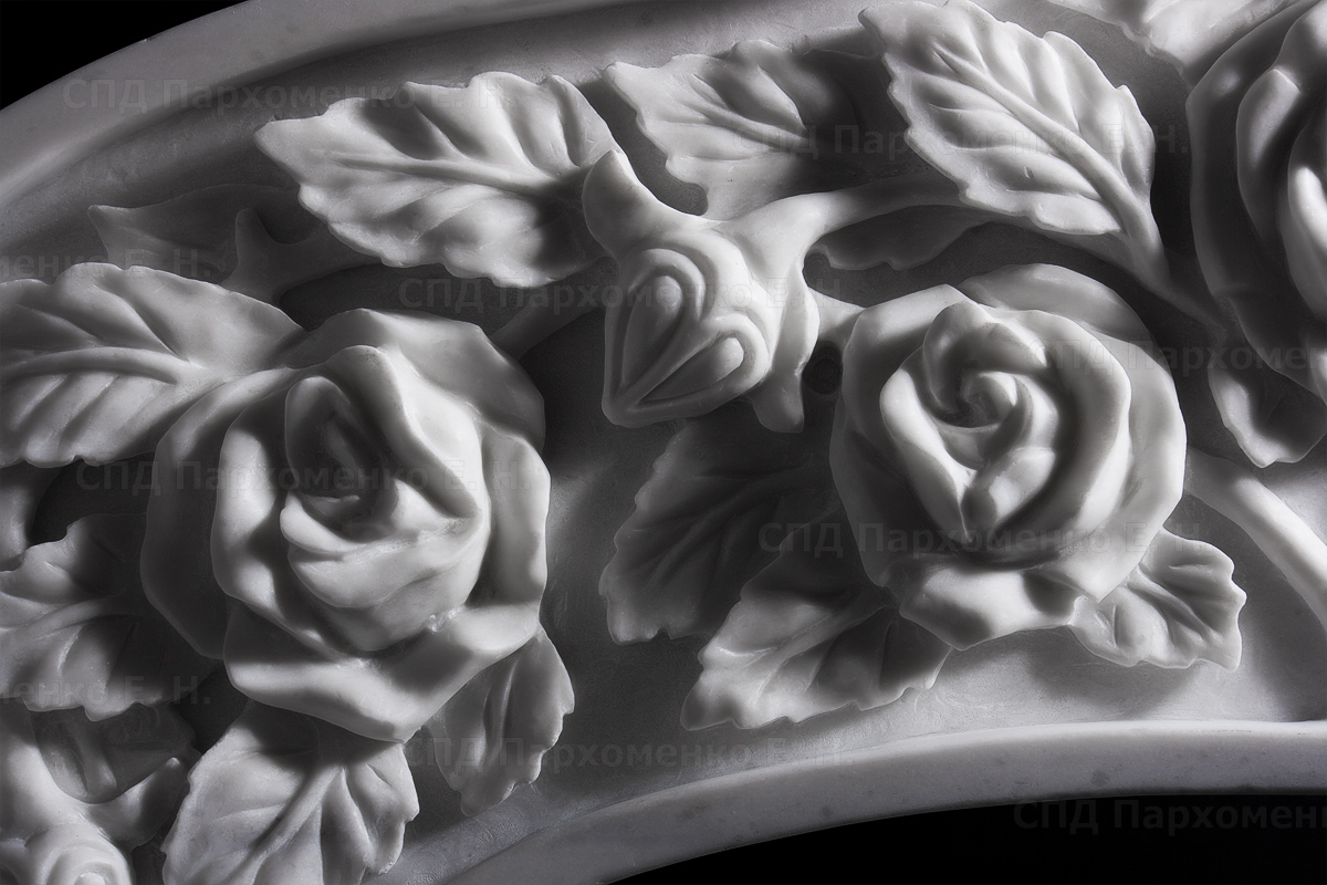 Резьба по камню: цветы розы