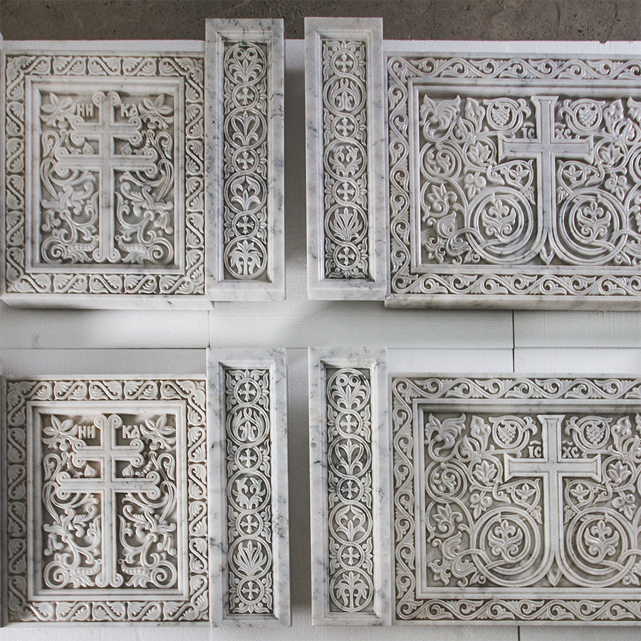 Византийское панно из мрамора